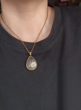 青岛饰品 OG Loc 天然粉发水晶  项链 介意瑕疵慎拍