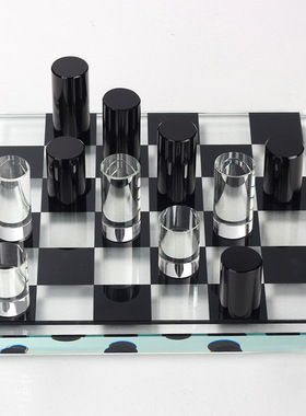 创意轻奢几何国际象棋软装饰品客