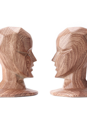 北欧人头雕塑书挡书靠书架挡板创