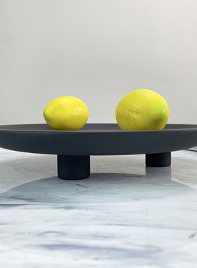 现代简约三脚托盘黑色树脂摆件厨