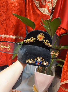 明宋制乌纱帽新郎官帽中式婚服头饰 汉服结婚驸马状元帽男士发冠