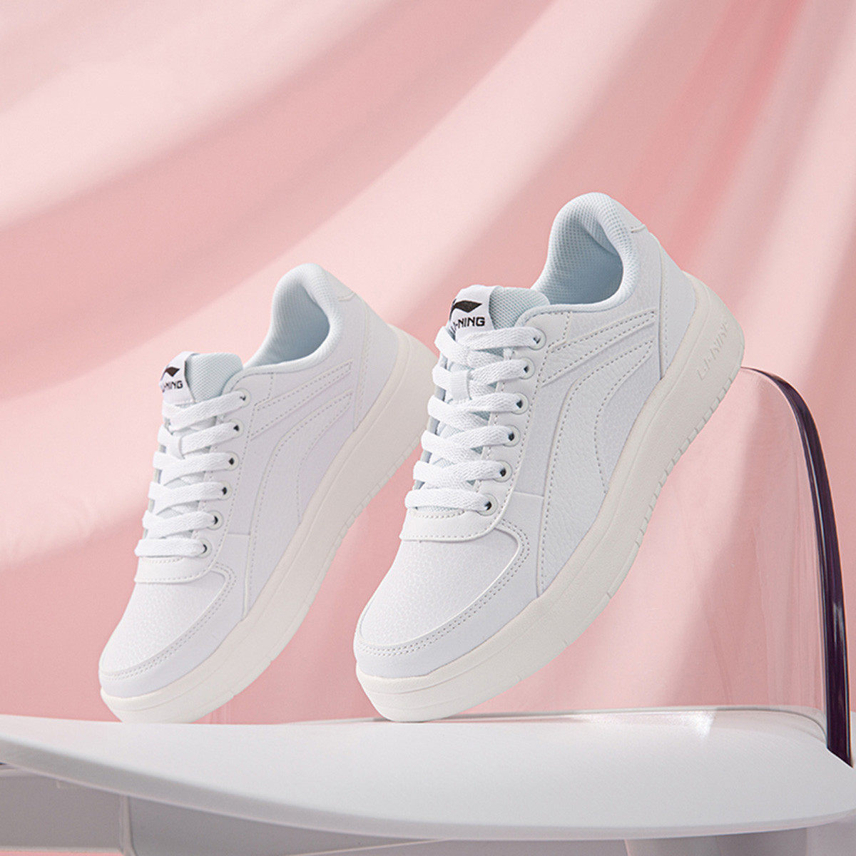李宁板鞋男子休闲运动鞋2025夏季新款男鞋小白鞋白色鞋子AGCS032,淘宝优惠券,粉丝福利购,淘宝优惠卷