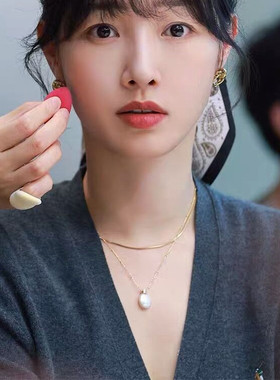 珍珠项链女双层叠戴蛇骨链