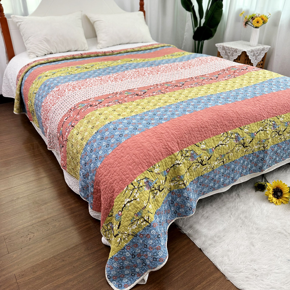 【孤品】外贸床盖！夏凉全棉床盖绗缝被双人透气可机洗订单福利赞,淘宝优惠券,粉丝福利购,淘宝优惠卷