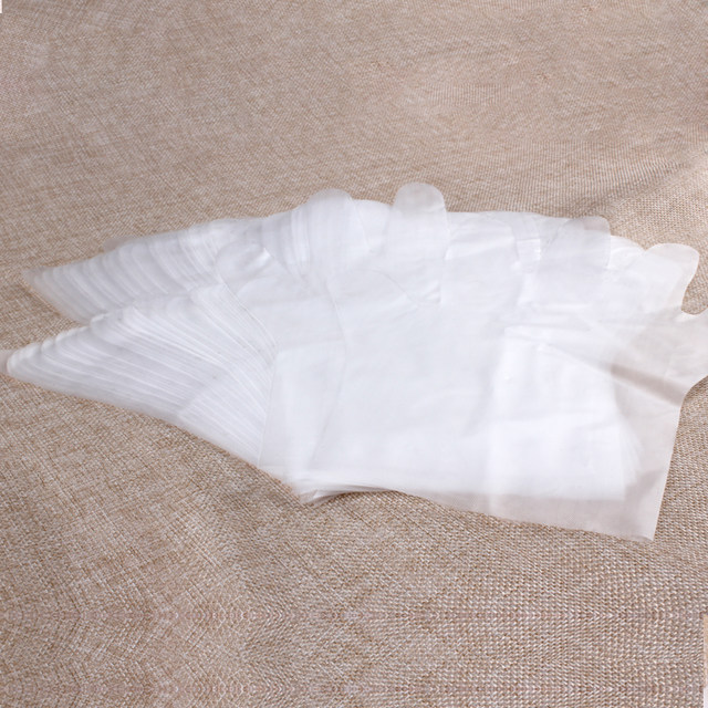 Thickened transparent plastic disposable gloves for catering and hairdressing