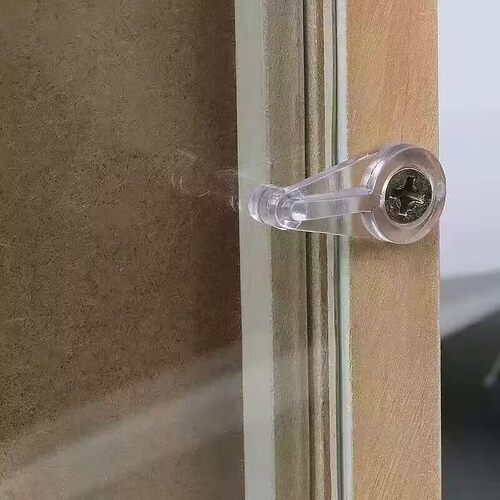 书柜镜子玻璃卡扣衣橱柜门塑料透明固定托钉亚克力稳固安装夹扣片 - 图0