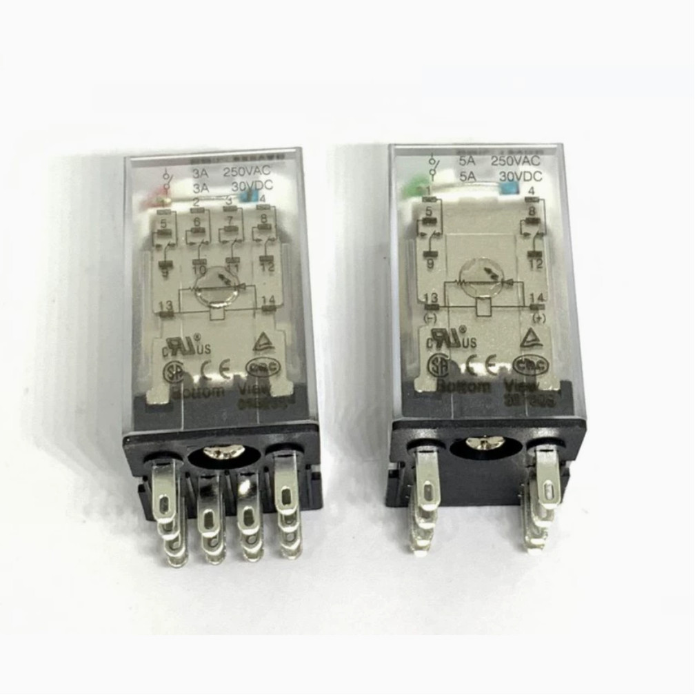 申乐JQX-13F-MY2C-L -MY4C-L-12V 24VDC 220Vac继电器8脚14脚带灯 - 图0