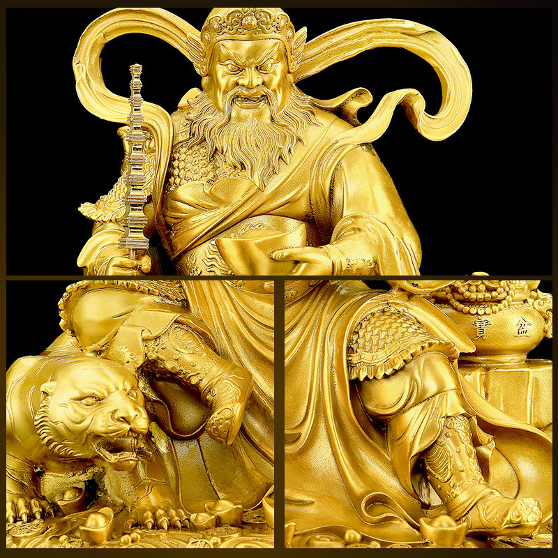 1赵公明摆件财神爷黄铜神像财神骑虎像五路武财神家用供奉佛像,淘宝优惠券,粉丝福利购,淘宝优惠卷