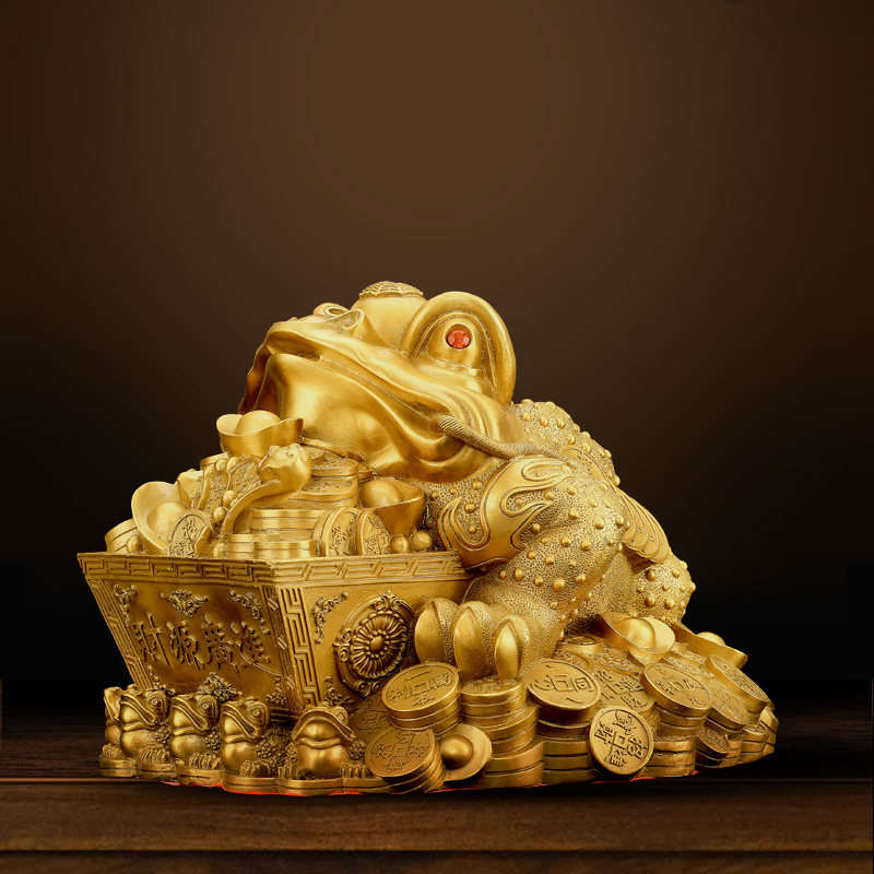 1铜金蟾招财摆件纯黄铜三足金蝉蟾蜍客厅装饰办公酒店铺开业礼品,淘宝优惠券,粉丝福利购,淘宝优惠卷