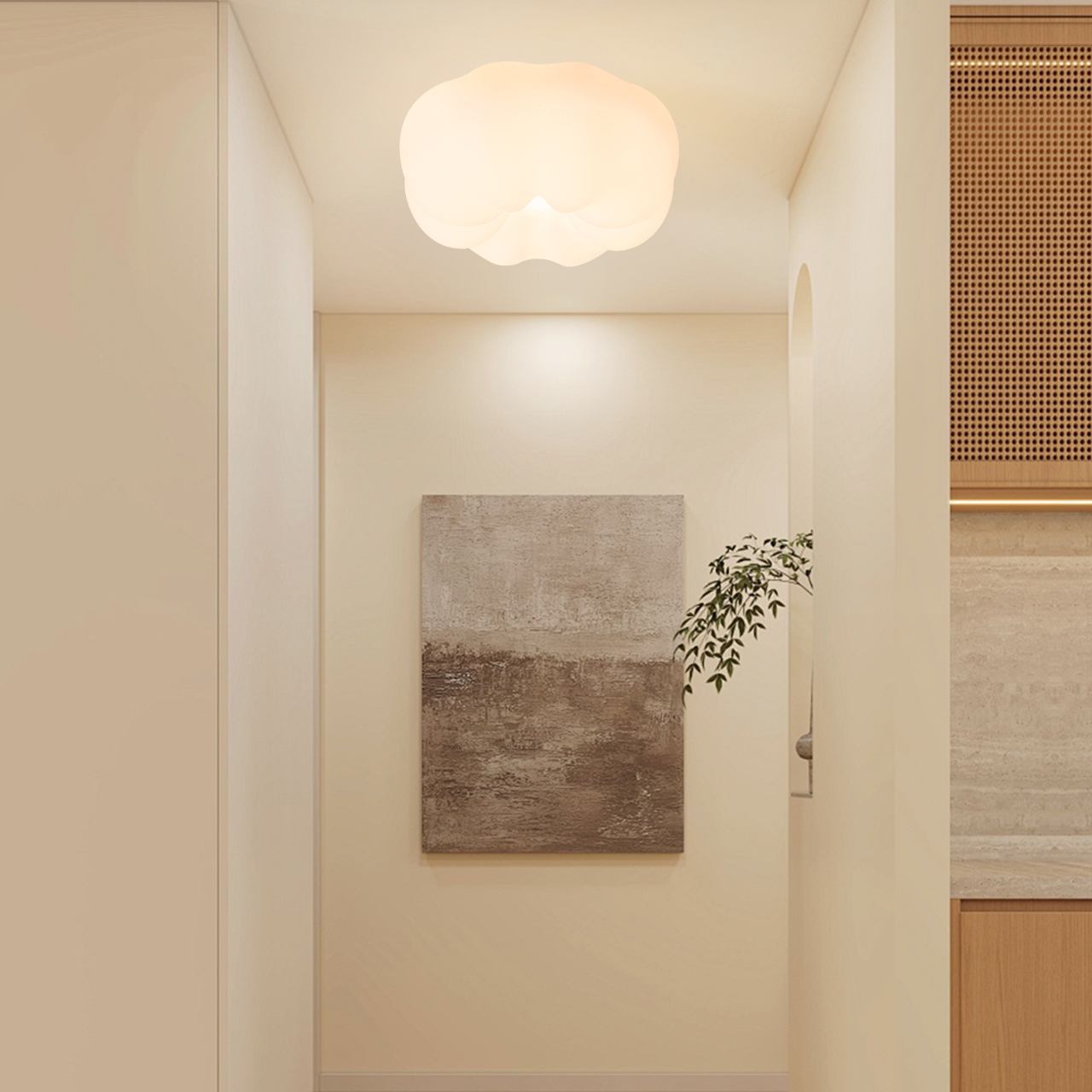 NVC lighting cream style entrance light creative