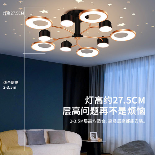 雷士照明星空灯现代简约吸顶灯奶油风护眼客厅吊灯主灯中山灯具 - 图2