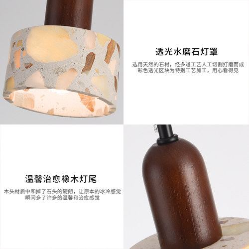 雷士照明床头吊灯卧室复古小吊灯创意新款艺术卧室中古吊灯LED - 图1