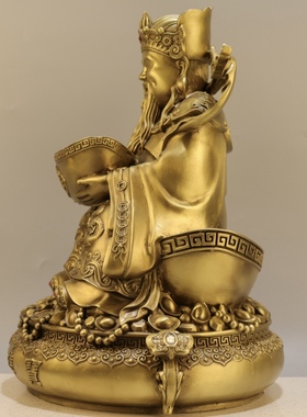 纯铜文财神爷比干三元及第财星高照财帛星君家用佛堂供奉坐财神到