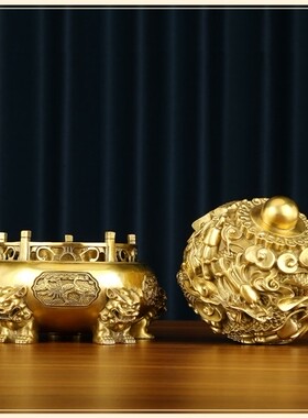 纯铜九转乾坤鼎摆件时来运转球家居办公室装饰品摆设开业乔迁礼品