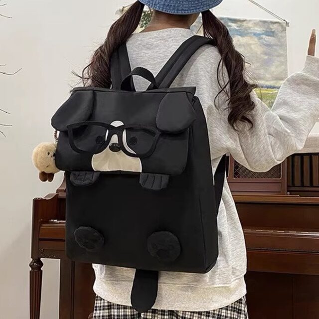 Cute ugly puppy schoolbag Japanese ins female junior high school student niche backpack female college student high school student backpack