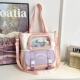 Canvas bag girls crossbody shoulder bag handbag book bag versatile large capacity primary school student class bag tutoring bag
