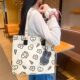Cute Cartoon Large Capacity Canvas Bag Female Summer Student Class Tote Bag Versatile Commuting Shoulder Tote Bag