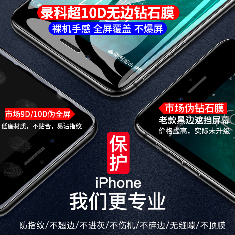 适用苹果7钢化膜iphone8全屏覆盖plus全包边SE2手机8p抗蓝光7p护眼i7新iPhonese玻璃ip7七i8八ip8贴膜ghm - 图3