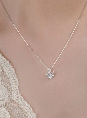 项链批发高级百搭网红锁骨小天鹅时尚礼物设计感女轻奢毛衣链小众