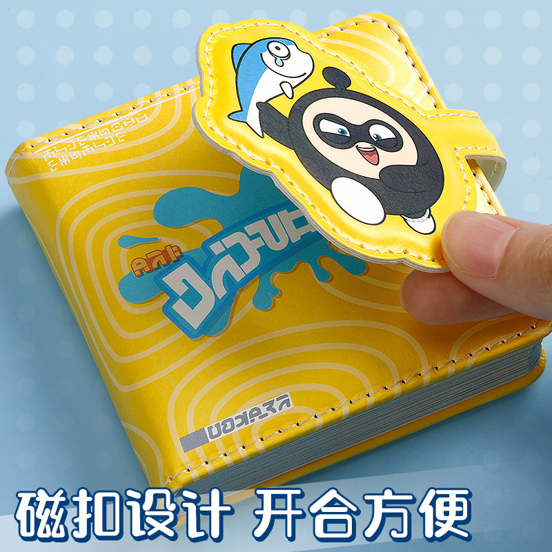 蛋仔派对官网正版蛋仔派对方形磁扣本彩页口袋本学生可爱手帐本mini迷你便携随身笔记本本子小号日记本高颜值少女心记事本