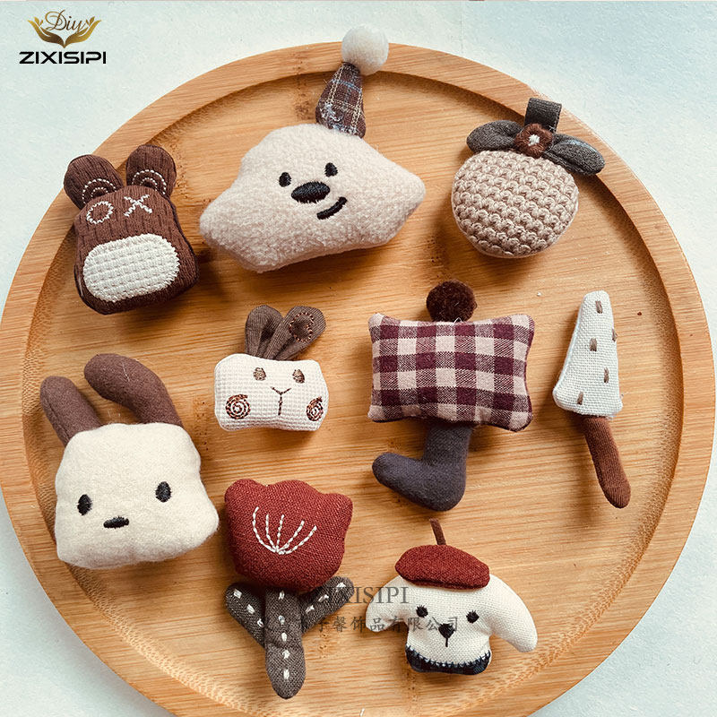 创意蘑菇小狗可爱海绵填充棉麻布艺diy发饰发夹小配饰/M1013,淘宝优惠券,粉丝福利购,淘宝优惠卷