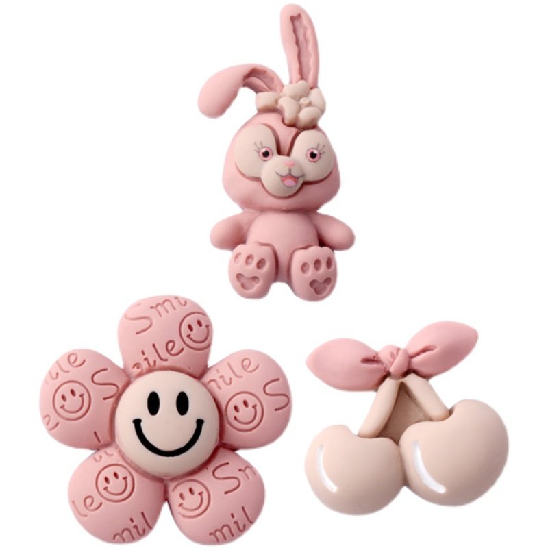 粉咖色奶萌清新花朵蝴蝶结diy手机壳水杯贴发夹平底树脂卡通配件,淘宝优惠券,粉丝福利购,淘宝优惠卷