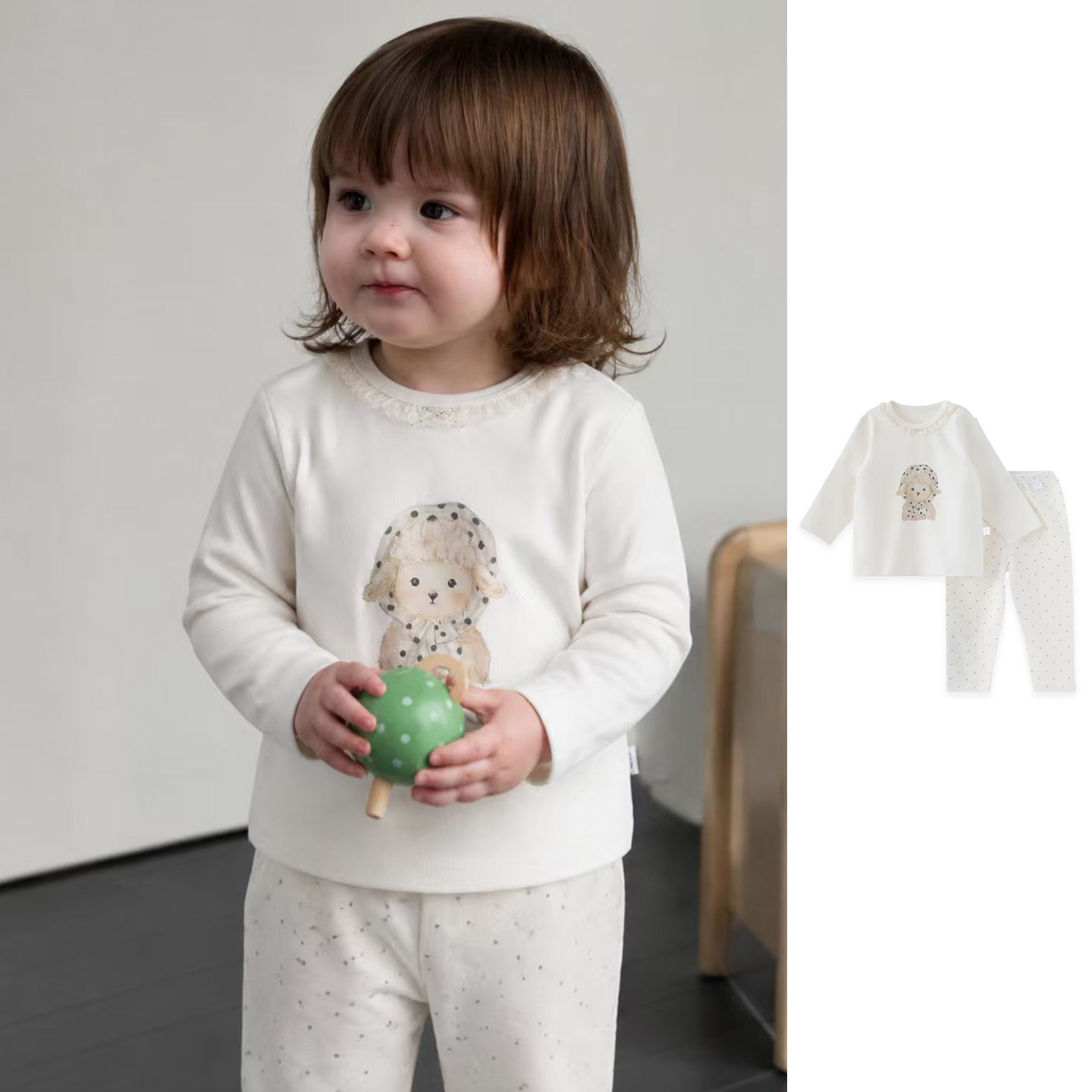 Spring and Autumn Baby Girl Long Sleeve Autumn Clothes and Autumn Pants Two-piece Set
