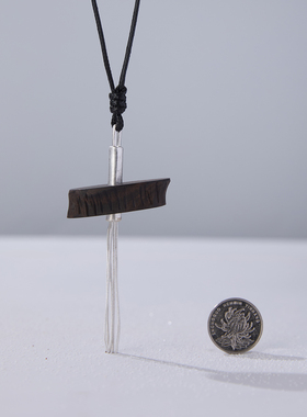 原创檀木流苏长款毛衣链复古百搭