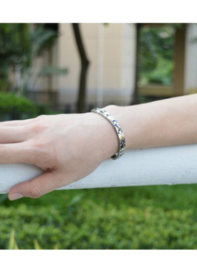 韩版18K金男士磁石刻字情侣手链