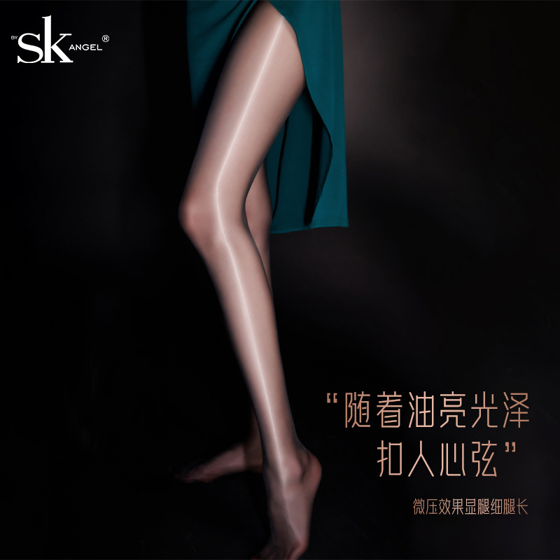 SK极光袜 裆部360无痕无缝深裆油光丝袜女超薄夏季美肤连裤袜性感 - 图0