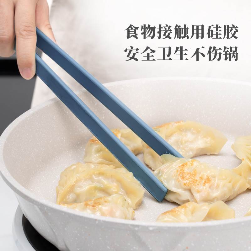 不粘锅专用牛排夹不锈钢食物面包烧烤夹厨房夹菜烤肉硅胶食品夹子 - 图1