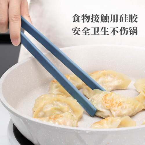 不粘锅专用牛排夹不锈钢食物面包烧烤夹厨房夹菜烤肉硅胶食品夹子 - 图1