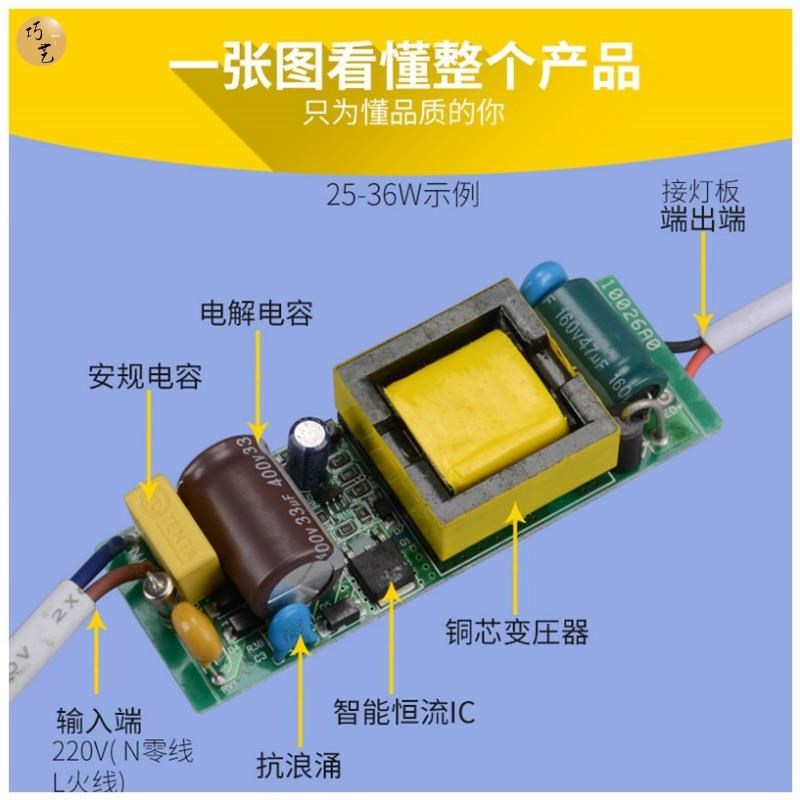 led镇流器恒流驱动平板吸顶筒灯射灯启动整流器变压器driver电源 - 图1