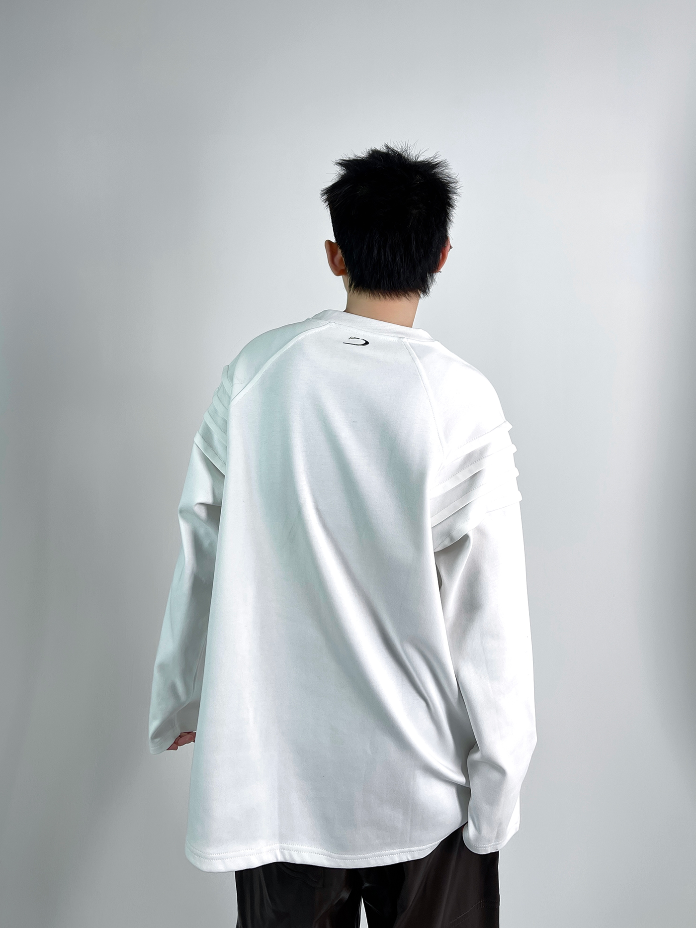 EAT春秋新款金属烫图长袖T恤男宽松潮流卫衣设计感高品质美式上衣-图3