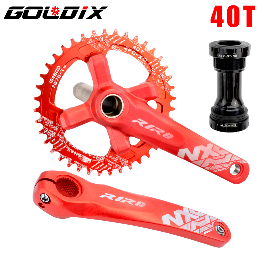 RIRO山地自行车牙盘 中空一体曲柄36/38/40T齿改装正负齿单盘齿盘 - 图2