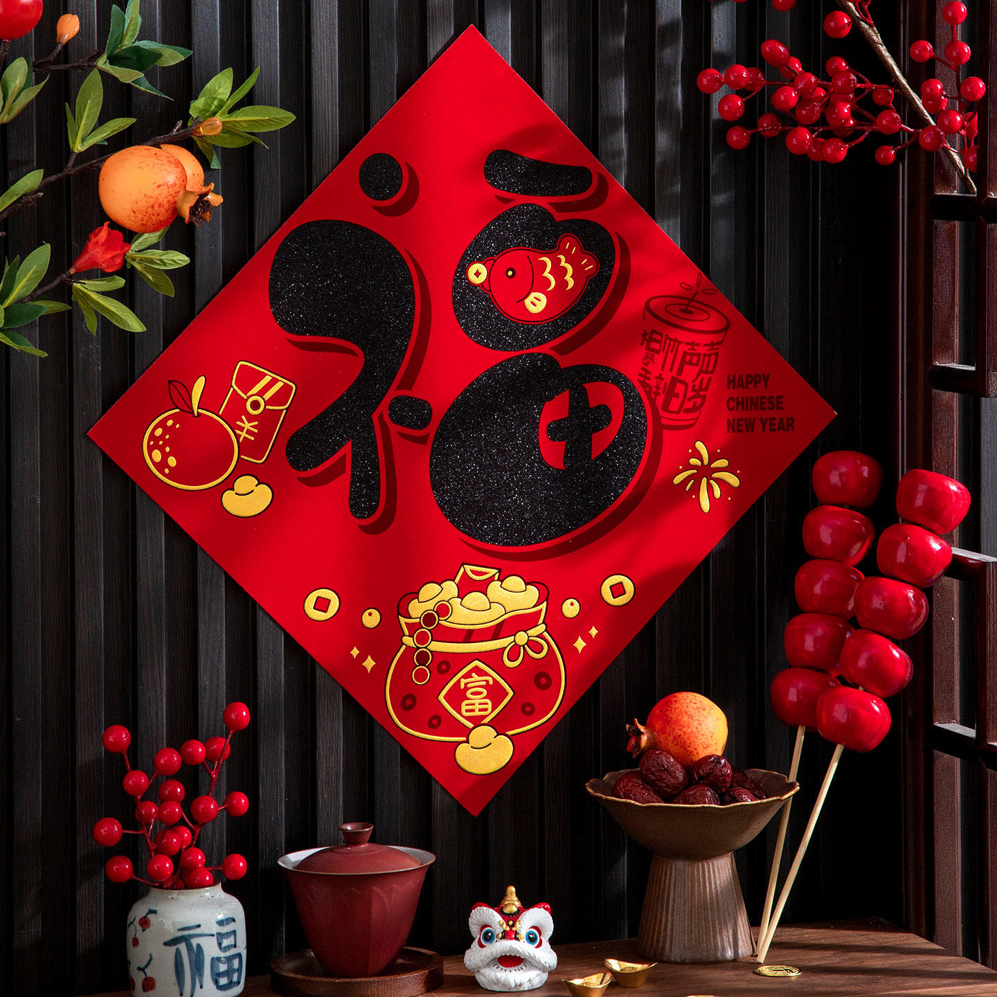 马年绒布福字门贴2026新款春节入户大门装饰过年新年自粘式福字贴,淘宝优惠券,粉丝福利购,淘宝优惠卷