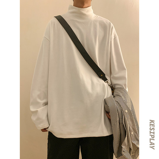 86FANGDEPT. Solid color half turtleneck base shirt