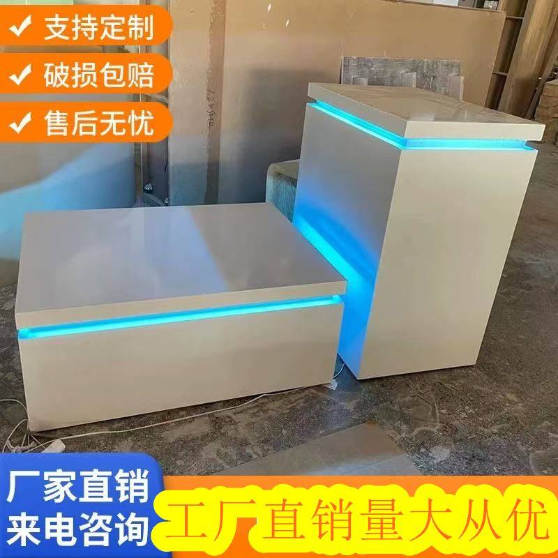定做烤漆展示台带灯圆台方台体验台店铺流水台促销台中岛柜展示柜,淘宝优惠券,粉丝福利购,淘宝优惠卷