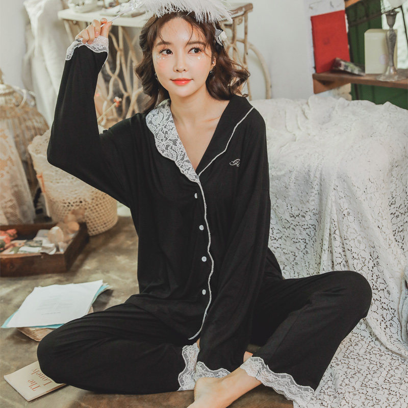 林梦世家孕妇春秋季莫代尔5夏睡衣 lmsj服饰家居服套装