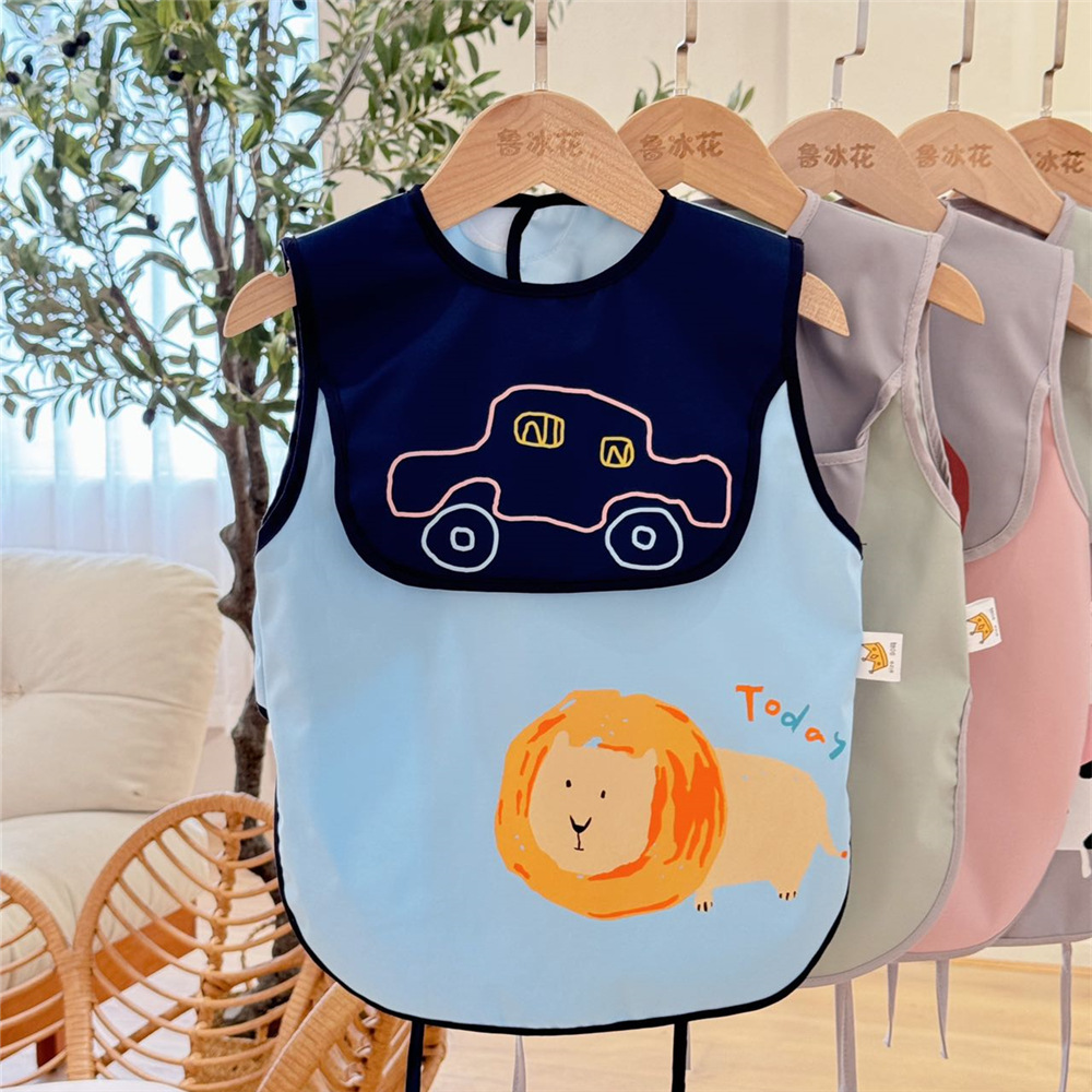 Lu Binghua children's waterproof smock baby autumn and winter short-sleeved infant and toddler eating bib anti-dirty reverse dressing kindergarten