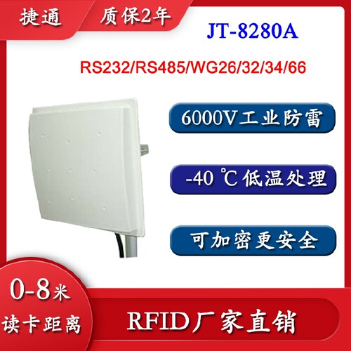 RFID UHF微波读卡器900M中距离一体机韦根 RS232 485接口 5-8米-图0