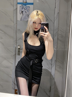 金属帆布搭扣黑色皮带