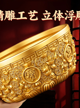 2026新款黄铜实心聚宝盆摆件
