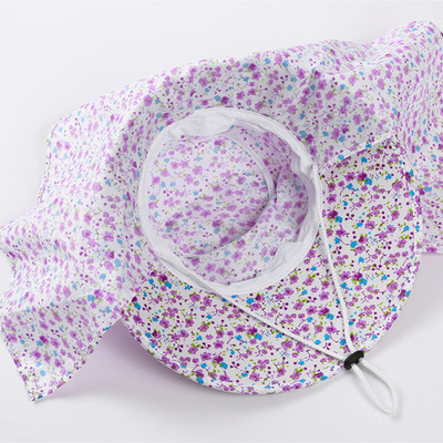 夏季女防紫外线遮阳帽太阳帽骑车防风帽防晒遮脸帽子采茶帽布帽