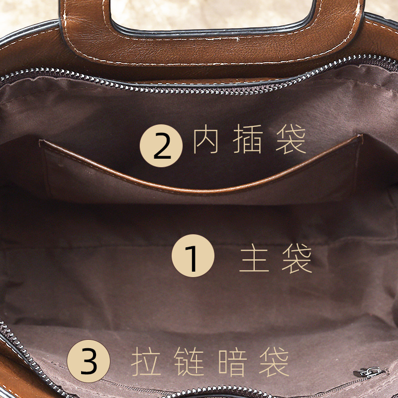 现货欧美风范真皮女包单肩斜跨复古手提包潮2019夏季新款厂家直销