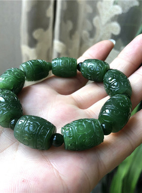 天然和田玉手链路路通男女款碧玉