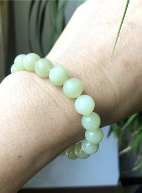 天然黄白老玉十毫米圆珠手串单圈