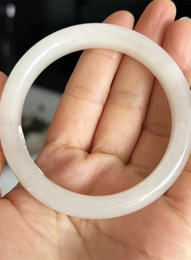 天然和田玉手镯白玉镯内径57一物一图玉石手镯A货正品和田玉镯子