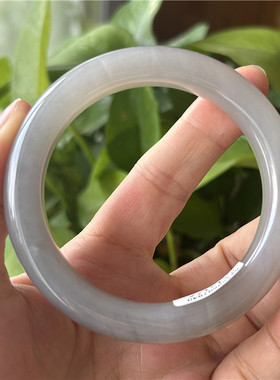 天然和田玉手镯烟紫玉径56.6原物实拍玉石手镯A货正品和田玉镯子