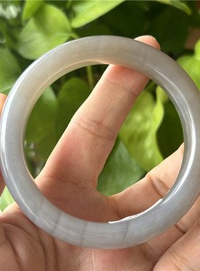 天然和田玉手镯烟紫玉径56原物实拍玉石手镯A货正品和田玉手镯子